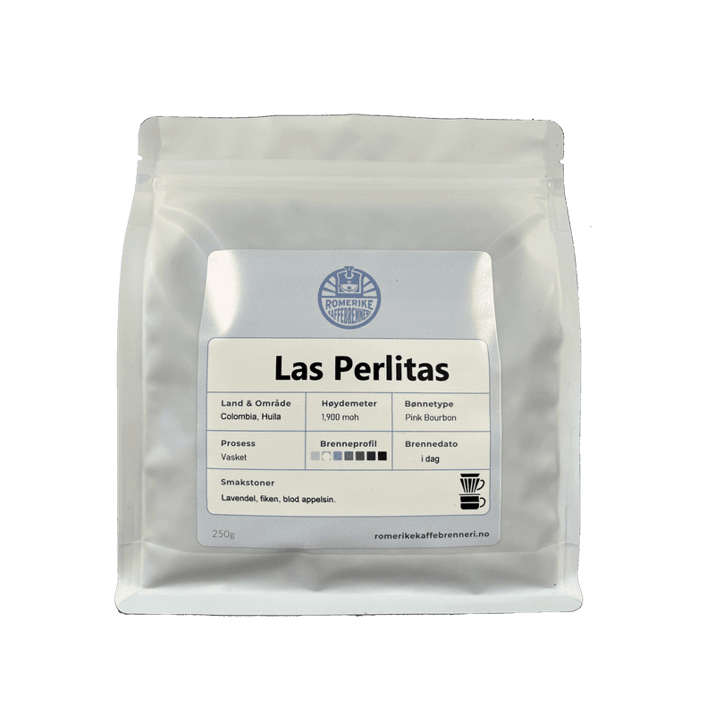 Las Perlitas kaffe fra Romerike Brenneri, 250g pose